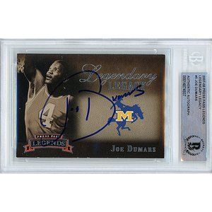 Joe Dumars Signed 2007-08 Press Pass Legends Basketball Card Beckett Autograph
